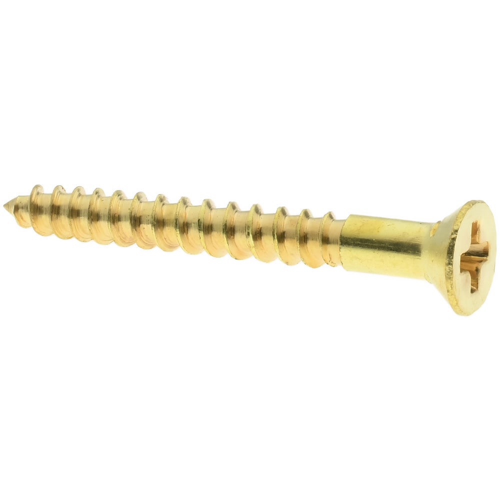 #2 x 1/2 Phillips Flat Head Wood Screws Solid Brass Qty 100