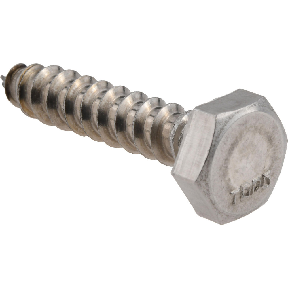 1/4" Screw, 1-1/4" Length Under Head, Stainless Steel, Hex Head Lag Screw - Grade 18-8, Uncoated