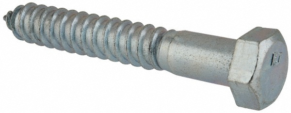 3/4" Screw, 5" Length Under Head, Steel, Hex Head Lag Screw