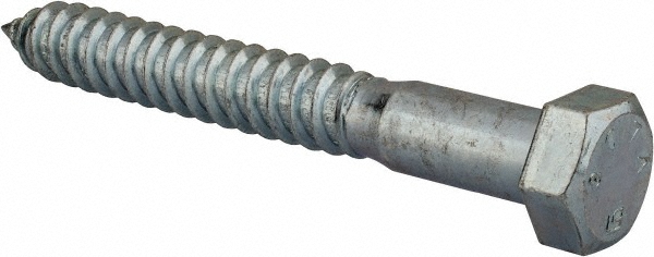 3/4" Screw, 6" Length Under Head, Steel, Hex Head Lag Screw