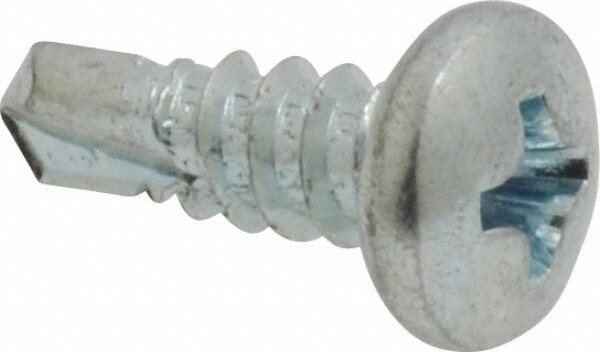 #8, Pan Head, Phillips Drive, 1/2" Length Under Head, #2 Point, Self Drilling Screw