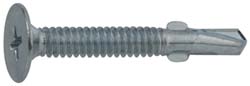#10, Wafer Head, Phillips Drive, 1-7/16" Length Under Head, #2 Point, Self Drilling Screw