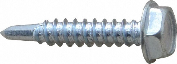 #10, Hex Washer Head, Hex Drive, 1" Length Under Head, #3 Point, Self Drilling Screw