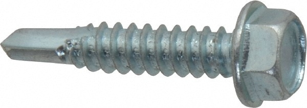 Value Collection TEKS0140125CZ 1/4", Hex Washer Head, Hex Drive, 1-1/4" Length Under Head, #3 Point, Self Drilling Screw Image