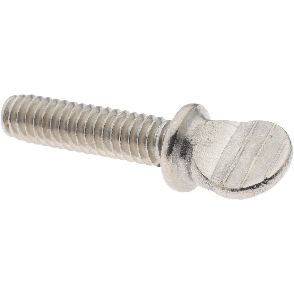 18-8 Stainless Steel Thumb Screw: 1/4-20, Oval Head - 0.55" Head Dia, 0.64" Head Height