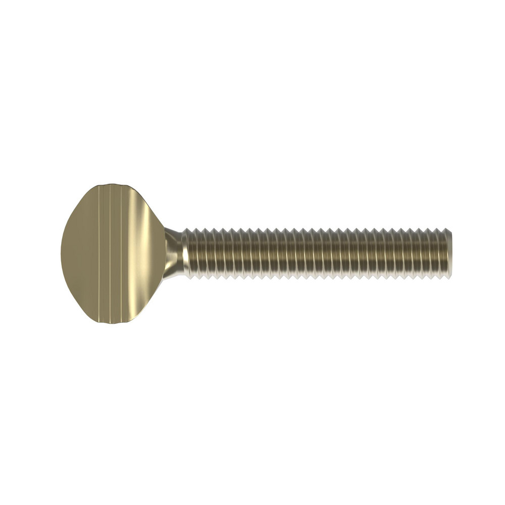 18-8 Stainless Steel Thumb Screw: #10-24, Oval Head - 0.42" Head Dia, 0.48" Head Height