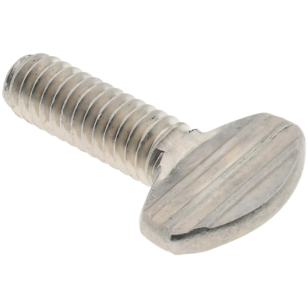 18-8 Stainless Steel Thumb Screw: 1/4-20, Oval Head - 0.55" Head Dia, 0.64" Head Height