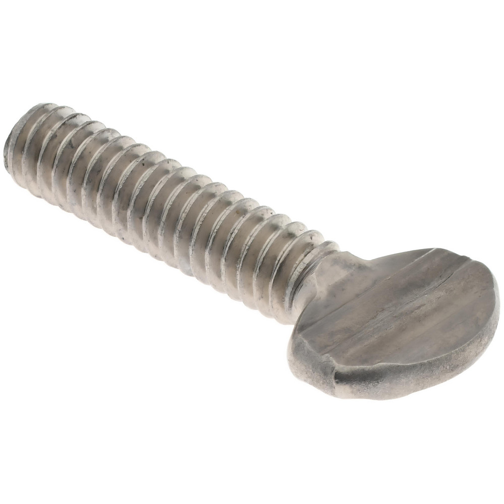 18-8 Stainless Steel Thumb Screw: 1/4-20, Oval Head - 0.55" Head Dia, 0.64" Head Height