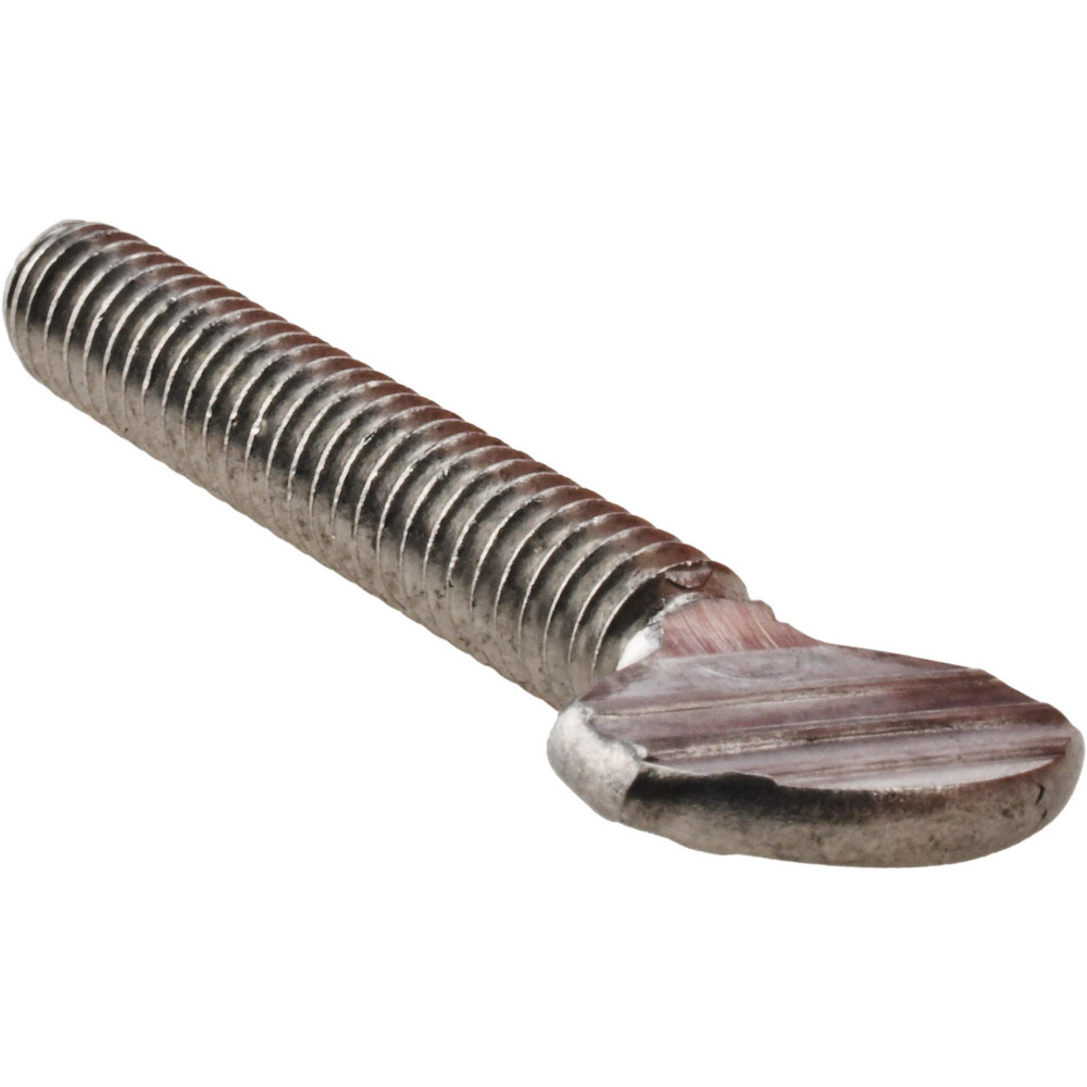 18-8 Stainless Steel Thumb Screw: 1/4-20, Oval Head - 0.55" Head Dia, 0.64" Head Height