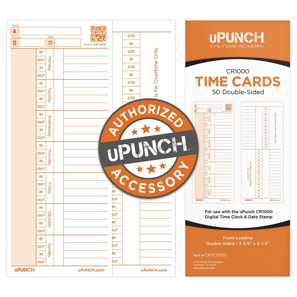 Upunch time cards time clock accessories for use with upunch cr