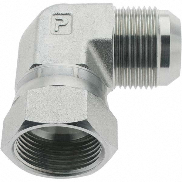 Parker Steel Flared Tube Swivel Nut Elbow 1" OD, 37 deg Flared Angle