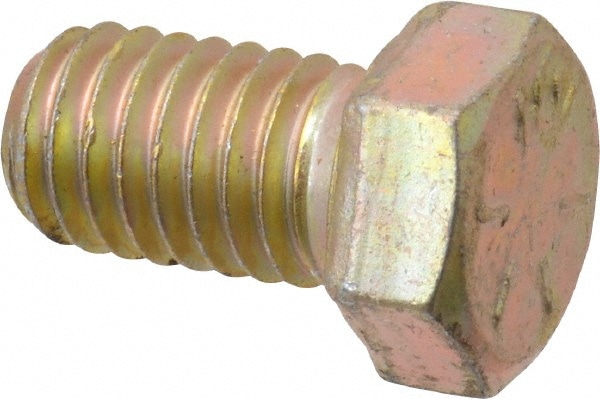 Made in USA 39077 Hex Head Cap Screw: 7/16-14 x 3/4", Grade 8 Steel, Zinc Yellow Dichromate Finish Image