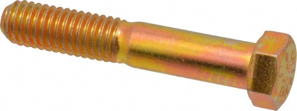 Made in USA 39085 Hex Head Cap Screw: 7/16-14 x 2-1/2", Grade 8 Steel, Zinc Yellow Dichromate Finish Image