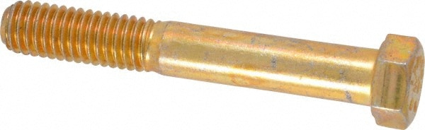 Made in USA MSC39087 Hex Head Cap Screw: 7/16-14 x 3", Grade 8 Steel, Zinc Yellow Dichromate Finish Image