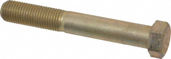 Made in USA MSC39387 Hex Head Cap Screw: 7/16-20 x 3", Grade 8 Steel, Zinc Yellow Dichromate Finish Image