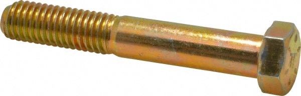 Made in USA 39113 Hex Head Cap Screw: 1/2-13 x 3-1/4", Grade 8 Steel, Zinc Yellow Dichromate Finish Image