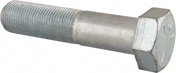 Hex Head Cap Screw: 7/8-14 x 4", Grade 5 Steel, Zinc-Plated