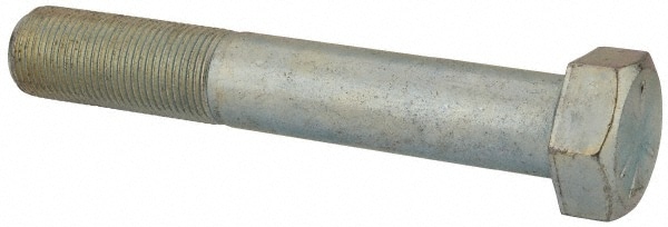 Hex Head Cap Screw: 7/8-14 x 5-1/2", Grade 5 Steel, Zinc-Plated