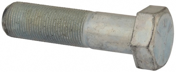 Hex Head Cap Screw: 1-14 x 4", Grade 5 Steel, Zinc-Plated