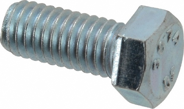 Value Collection 403100PR Hex Head Cap Screw: 3/8-16 x 7/8", Grade 2 Steel, Zinc-Plated Image
