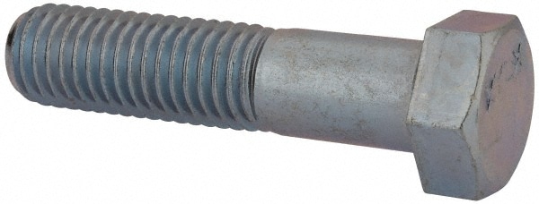 Hex Head Cap Screw: 5/8-11 x 2-3/4", Grade 2 Steel, Zinc-Plated
