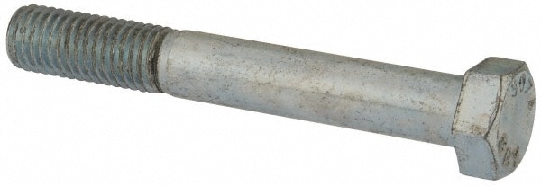 Hex Head Cap Screw: 5/8-11 x 4-1/2", Grade 2 Steel, Zinc-Plated