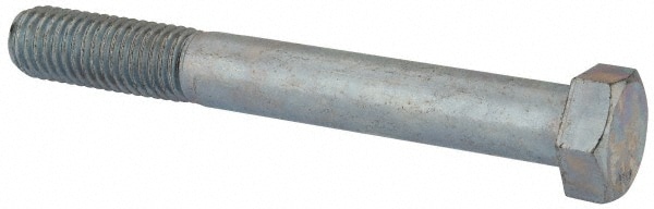 Hex Head Cap Screw: 5/8-11 x 5", Grade 2 Steel, Zinc-Plated