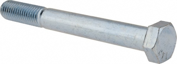 Hex Head Cap Screw: 5/8-11 x 5-1/2", Grade 2 Steel, Zinc-Plated