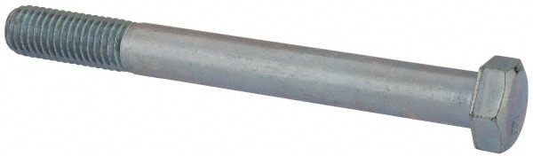 Hex Head Cap Screw: 5/8-11 x 6", Grade 2 Steel, Zinc-Plated