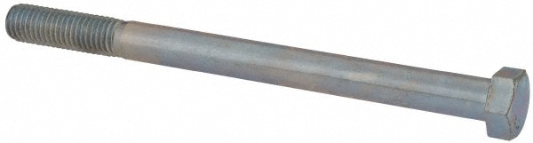 Hex Head Cap Screw: 5/8-11 x 8", Grade 2 Steel, Zinc-Plated