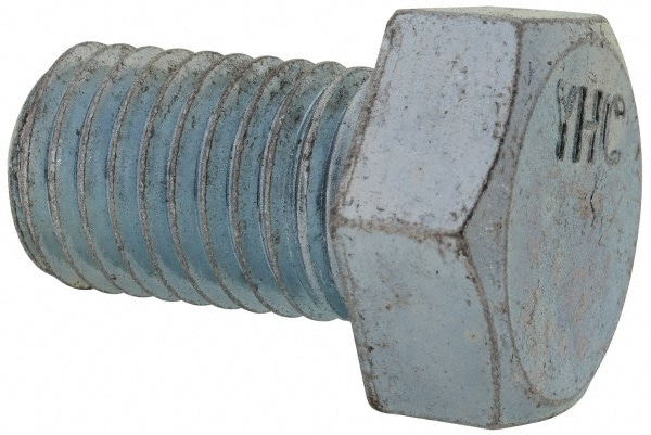 Hex Head Cap Screw: 3/4-10 x 1-1/4", Grade 2 Steel, Zinc-Plated