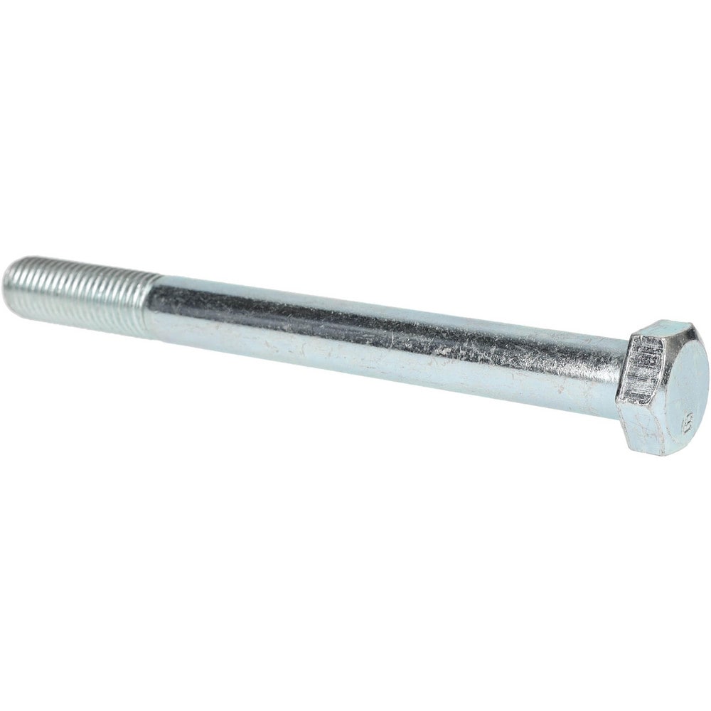 Hex Head Cap Screw: 3/4-10 x 8", Grade 2 Steel, Zinc-Plated