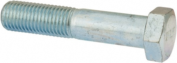 Hex Head Cap Screw: 1-8 x 5", Grade 2 Steel, Zinc-Plated