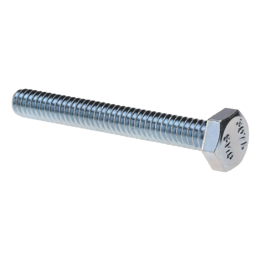 Value Collection - Hex Head Cap Screw: 1/4-20 X 2", Grade 2 Steel, Zinc ...