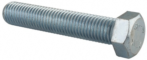 Hex Head Cap Screw: 3/4-10 x 4", Grade 2 Steel, Zinc-Plated