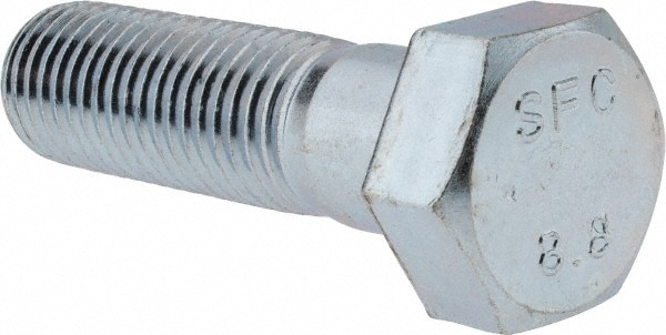 Hex Head Cap Screw: M20 x 2.50 x 70 mm, Grade 8.8 Steel, Zinc-Plated