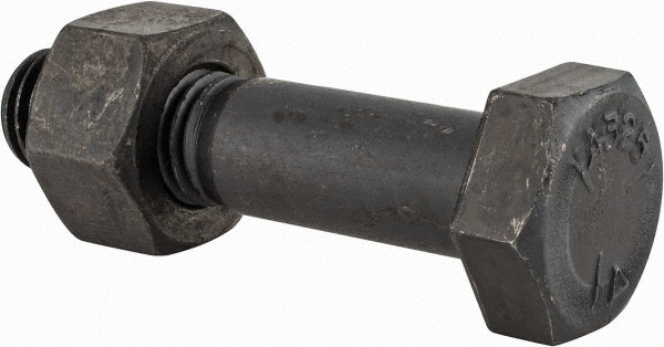 Hex Head Bolt: 3/4-10, 3-1/4" Length Under Head, Steel, Grade A325