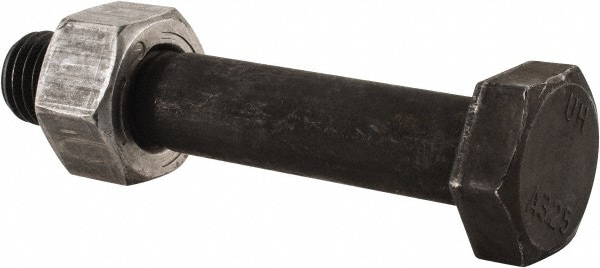Hex Head Bolt: 3/8-16, 4-1/4" Length Under Head, Steel, Grade A325