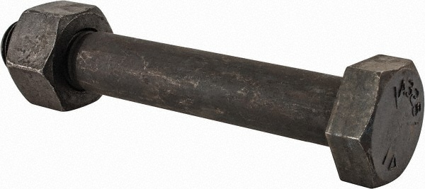 Hex Head Bolt: 7/8-9, 5-3/4" Length Under Head, Steel, Grade A325