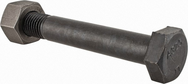 Hex Head Bolt: 7/8-9, 6" Length Under Head, Steel, Grade A325