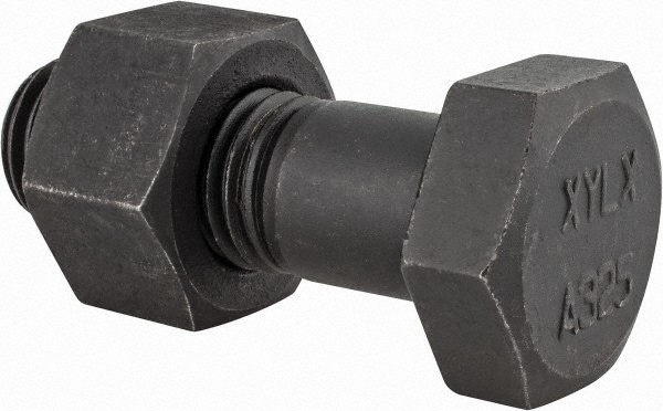 Hex Head Bolt: 1-8, 3" Length, Steel, Grade A325