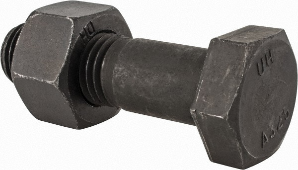 Hex Head Bolt: 1-1/8-7, 4" Length Under Head, Steel, Grade A325
