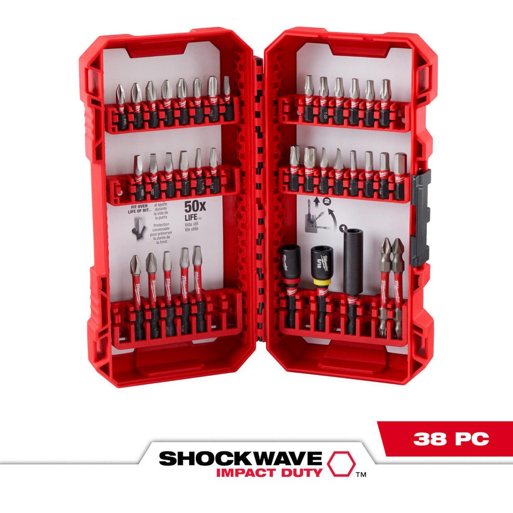 Milwaukee Tool 48-32-4089 Power & Impact Screwdriver Bit Sets; Bit Type: Impact Driver Bit Set ; Point Type: Standard; Straight; 1/4" Drive Bits; Hex ; Drive Size: 1 in ; Overall Length (Decimal Inch): 10.3100 ; Blade Width: 1/4 ; Measurement Type: Multi 