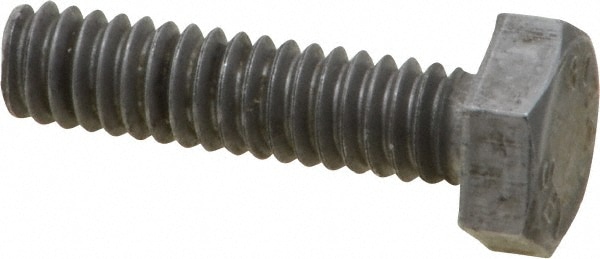 Hex Head Bolt: 1/4-20, 1" Length Under Head, Steel, Grade 2