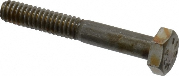Hex Head Bolt: 1/4-20, 1-3/4" Length Under Head, Steel, Grade 2