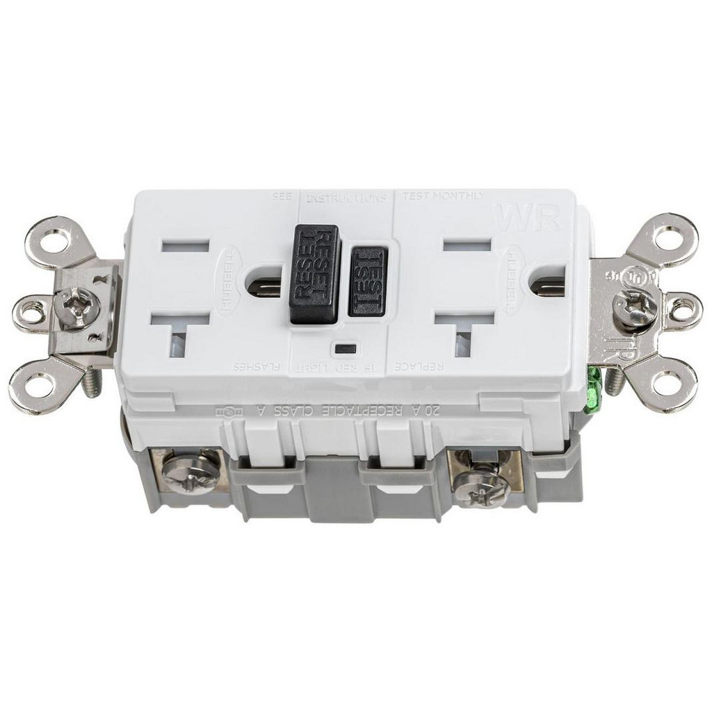 Hubbell GFRTR20GRY AUTOGUARD® GFCI Receptacle – Commercial Grade – 20A, 1 HP – Gray