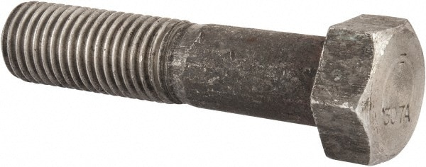 Hex Head Cap Screw: 1-8 x 4-1/2", Grade 2 Steel, Uncoated