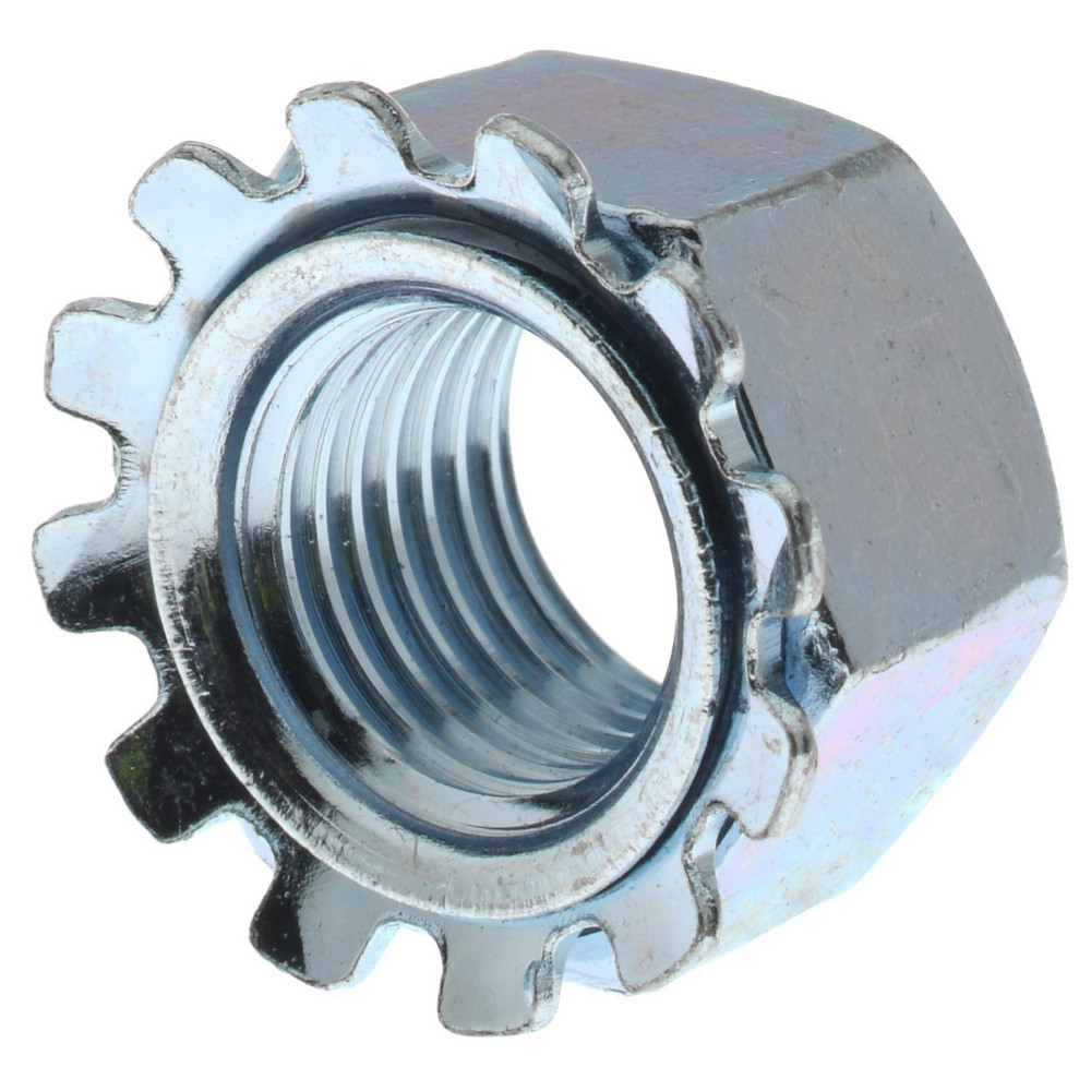 K様 Value Collection - 3/8-24, Zinc Plated, Steel K-Lock Hex Nut
