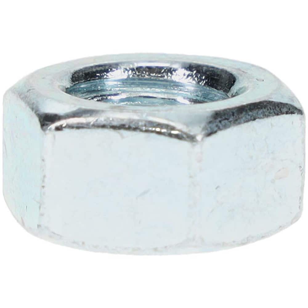 Made in USA - Hex Nut: 1/4-20, Grade 5 Steel, Zinc Clear Finish - 61562443  - MSC Industrial Supply
