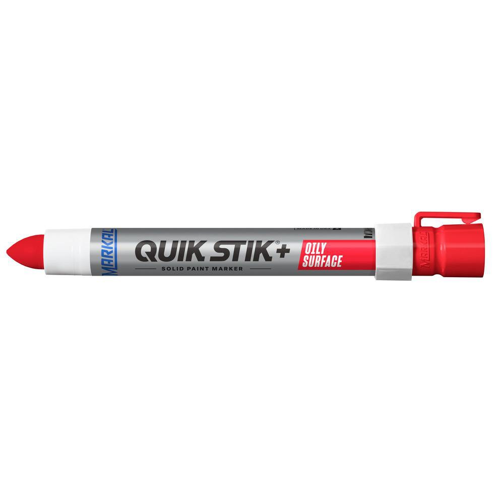 Solid paint marker that writes on oily and wet surfaces.